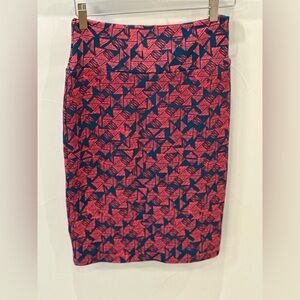LulaRoe Blue & Orange Stretch Skirt - XS